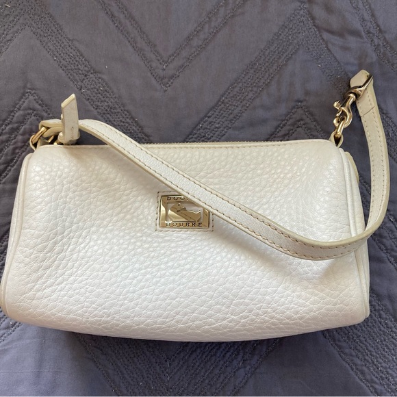 Dooney & Bourke mini barrel cream white pebbled leather bag small purse - Picture 15 of 15